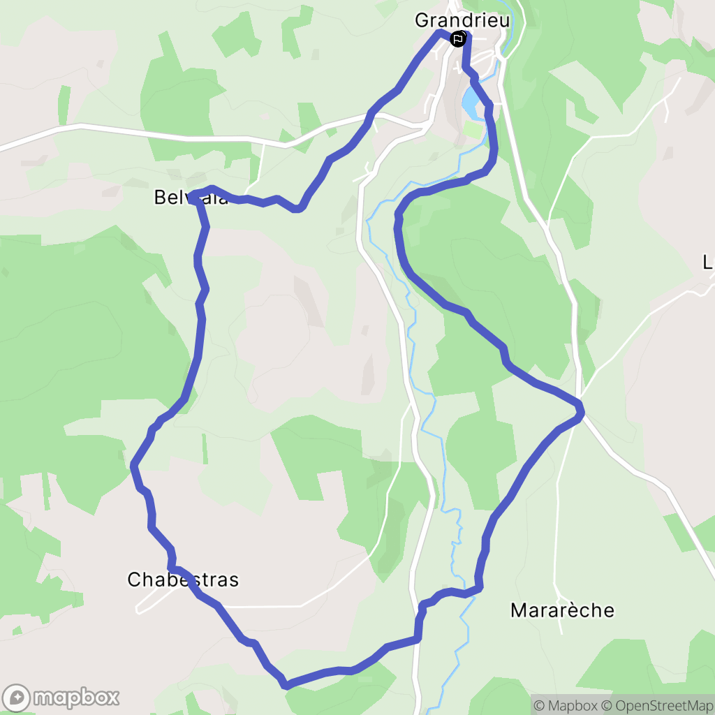 Grandrieu : carte du parcours de randonnée - France