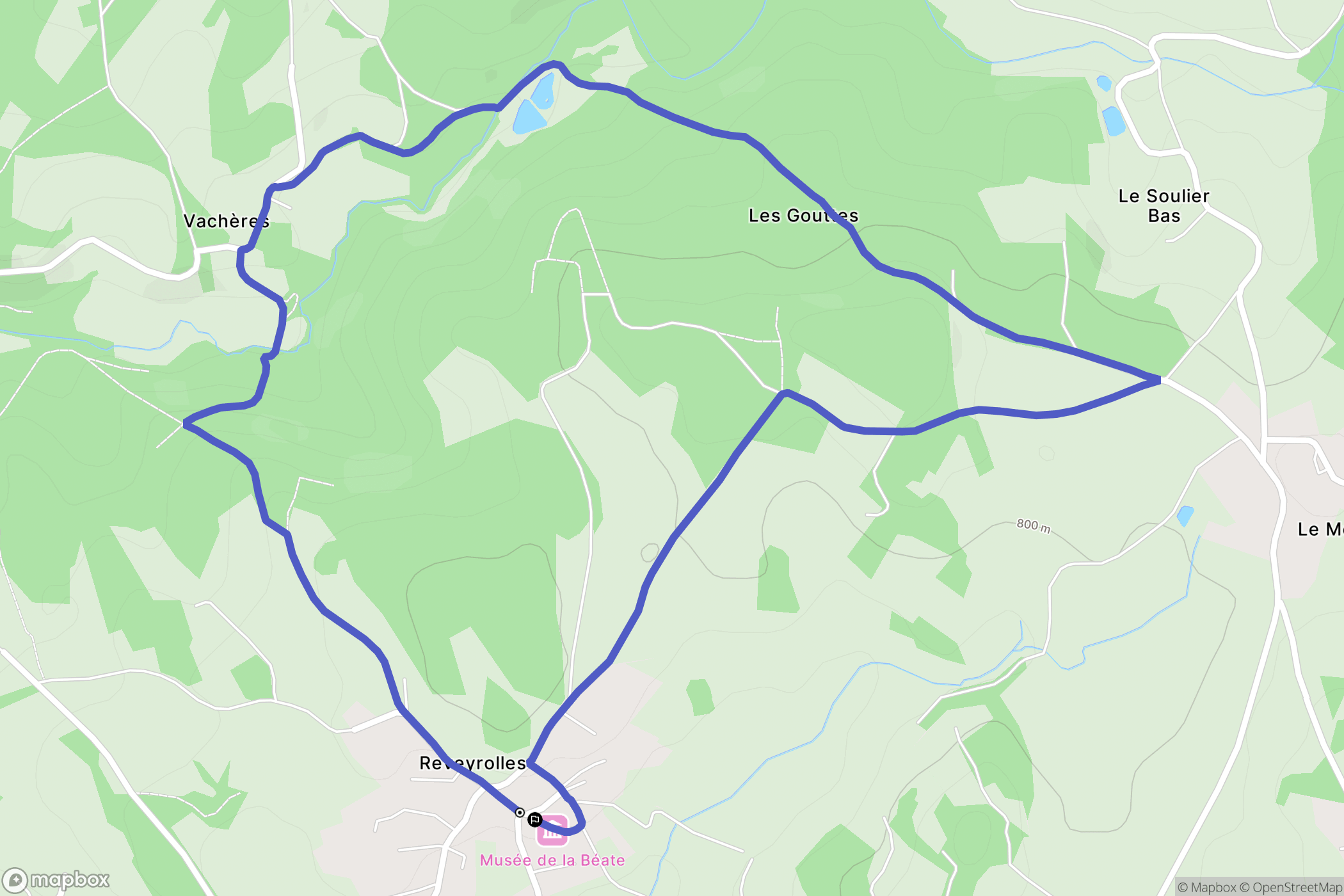 Sainte-Sigolène : carte du parcours de randonnée - France