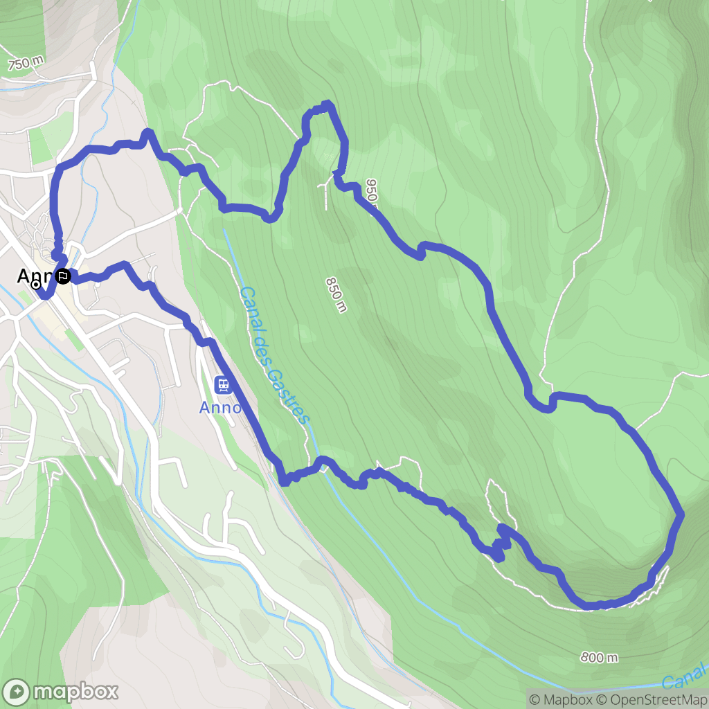 Annot : carte du parcours de randonnée - France