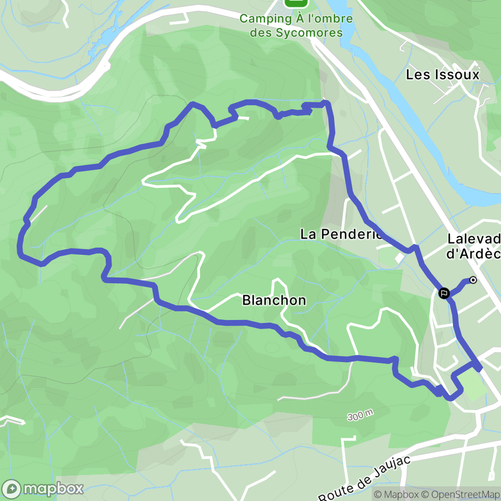Lalevade-d'Ardèche : carte du parcours de randonnée - France