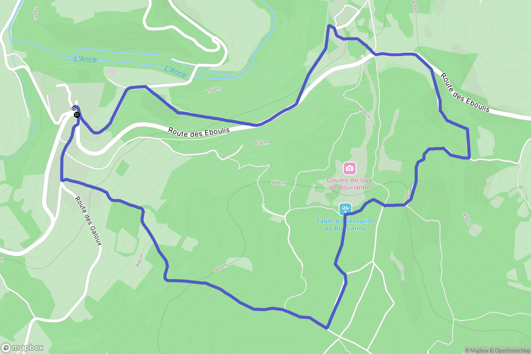 Saint-Julien-d'Ance : carte du parcours de randonnée - France