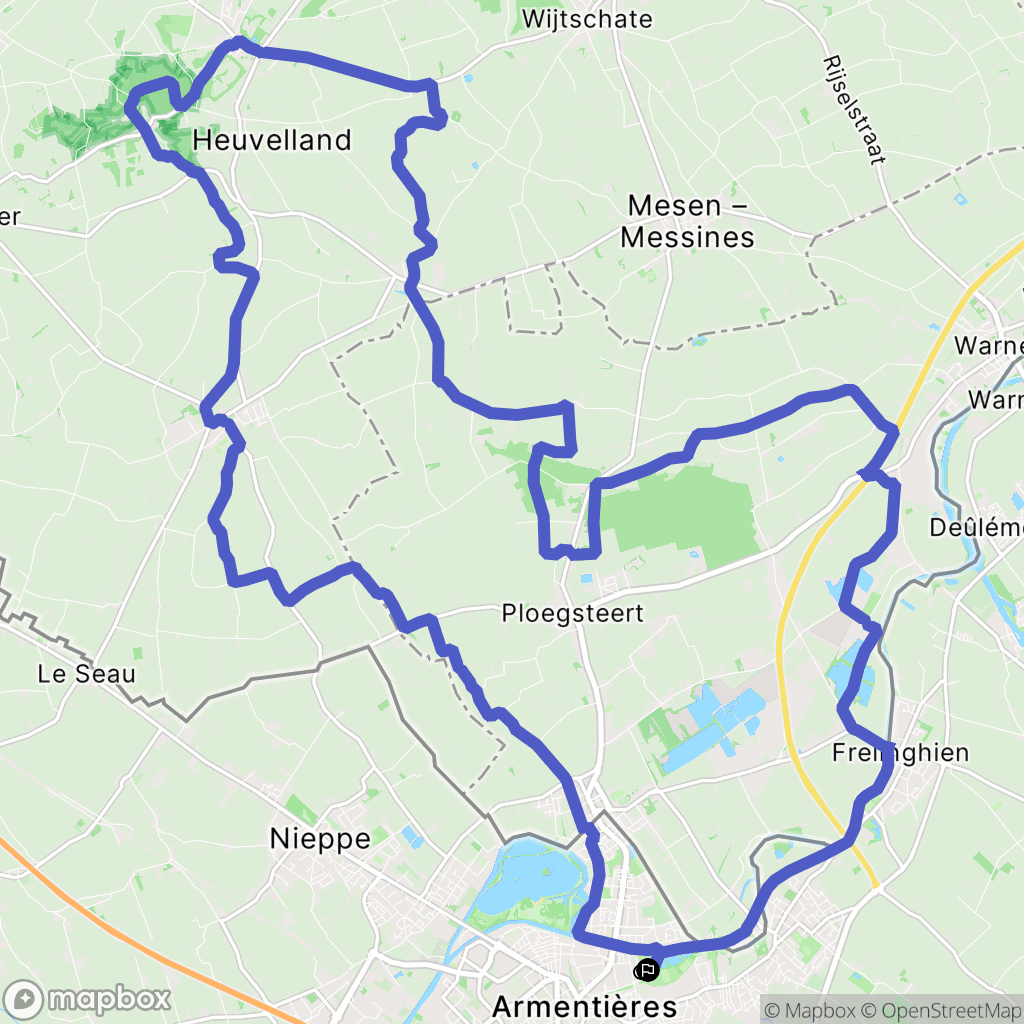 Armentières : carte du parcours de randonnée - France