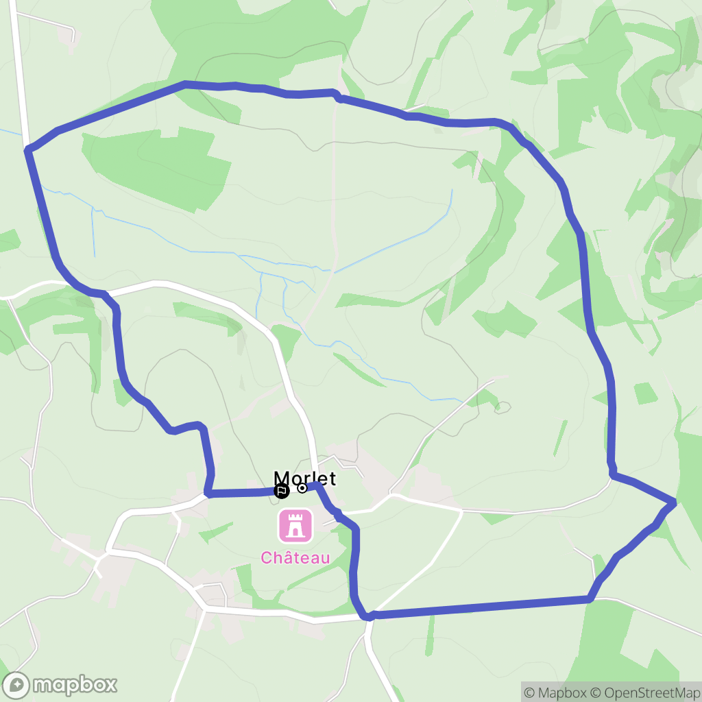 Morlet : carte du parcours de randonnée - France
