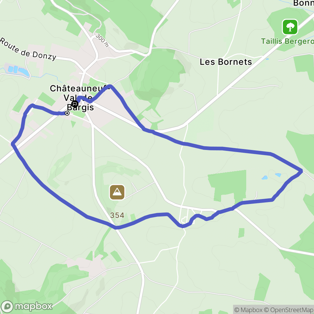 Châteauneuf-Val-de-Bargis : carte du parcours de randonnée - France