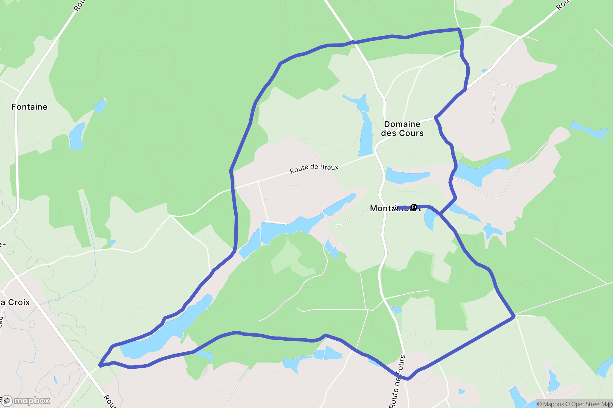 Montambert : carte du parcours de randonnée - France
