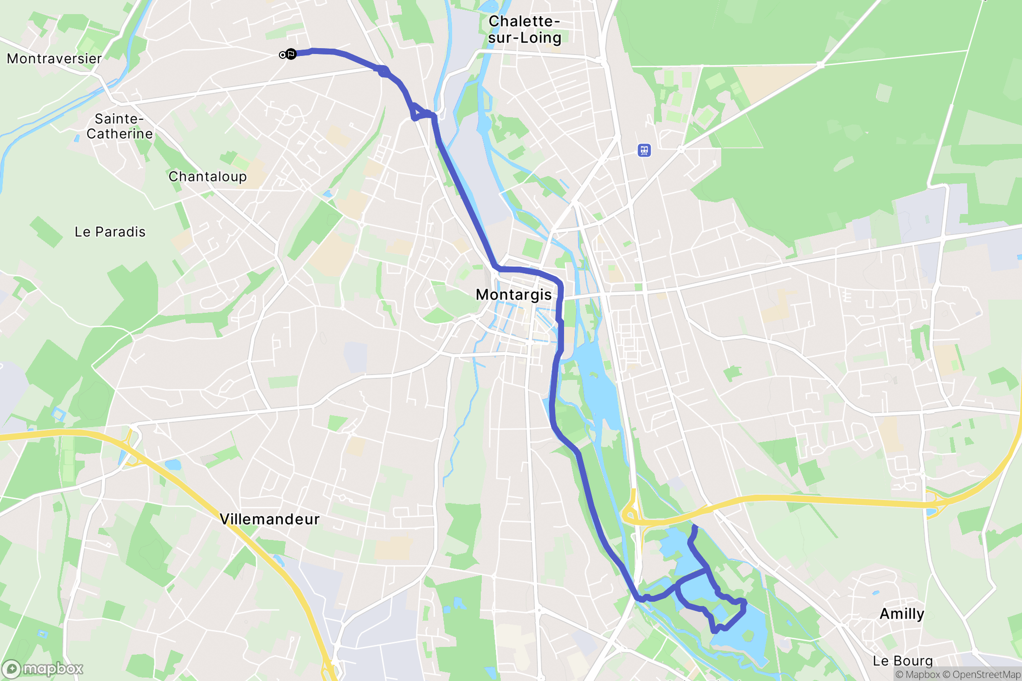 Châlette-sur-Loing : carte du parcours de randonnée - France