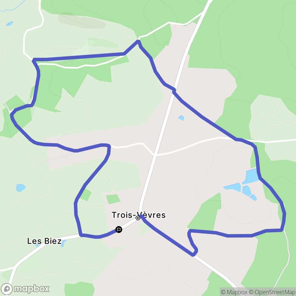 Trois-Vèvres : carte du parcours de randonnée - France