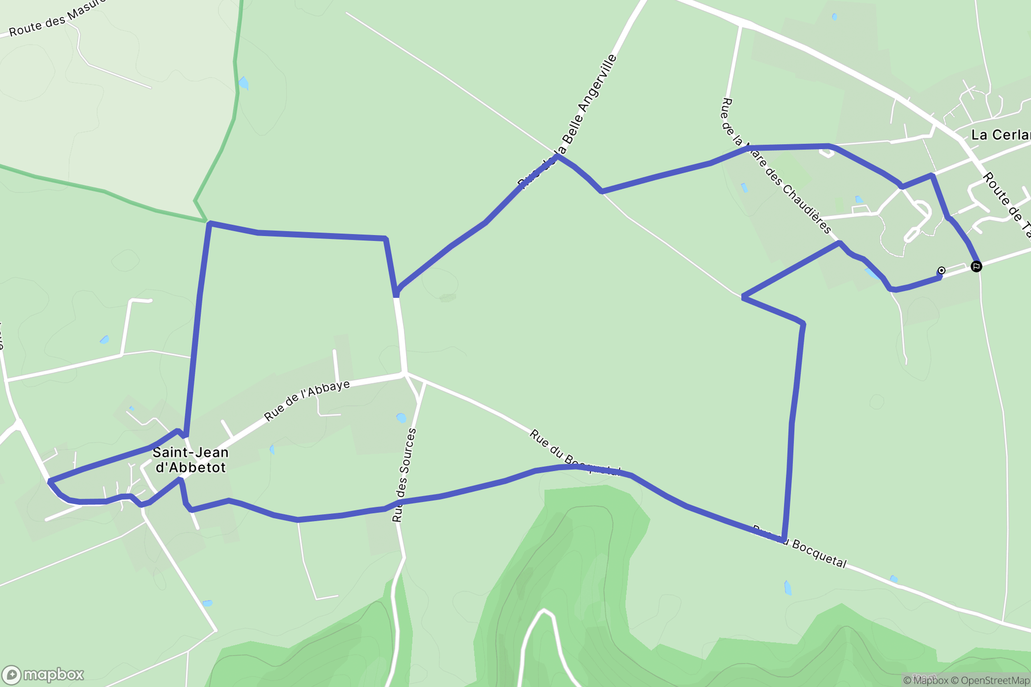 La Cerlangue : carte du parcours de randonnée - France