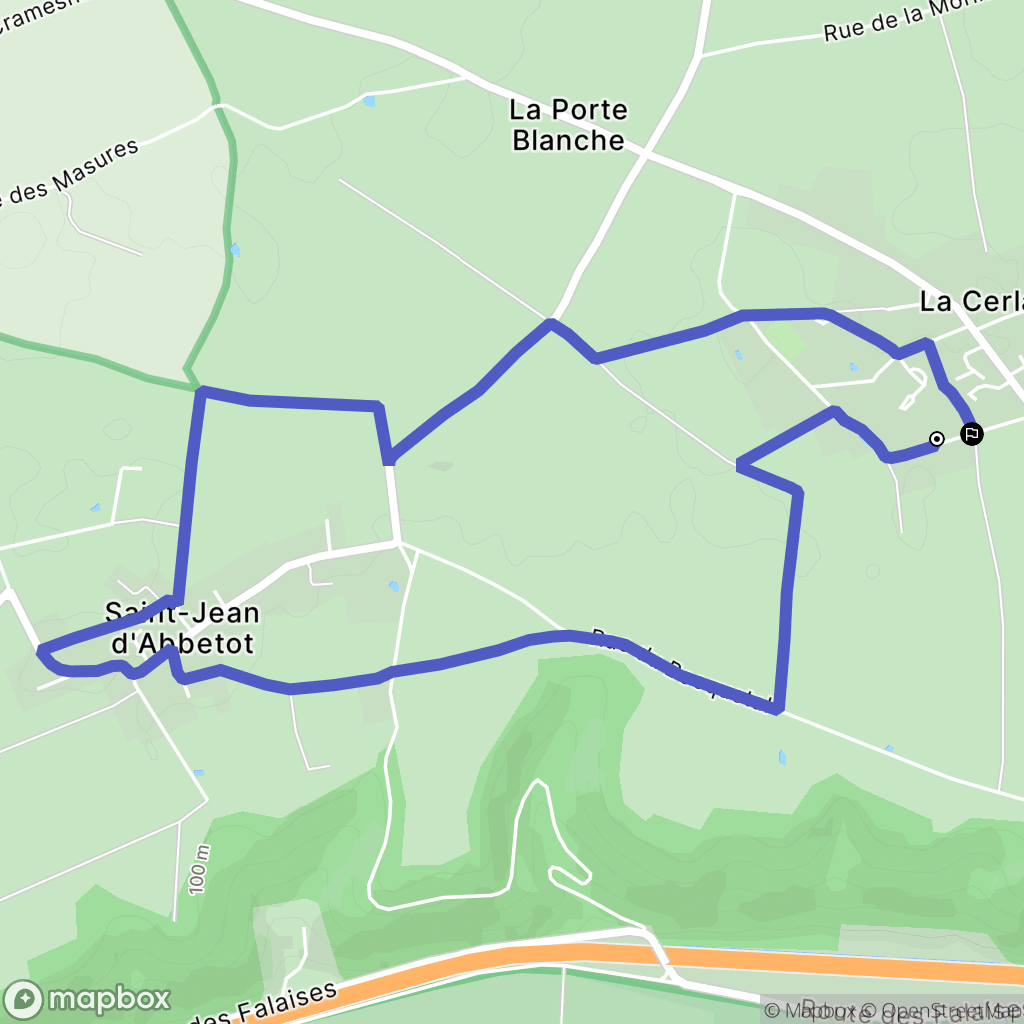 La Cerlangue : carte du parcours de randonnée - France