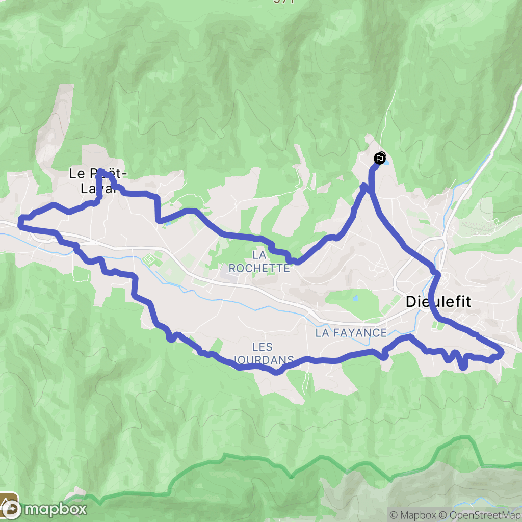 Le Poët-Laval, Dieulefit : carte du parcours de randonnée - France