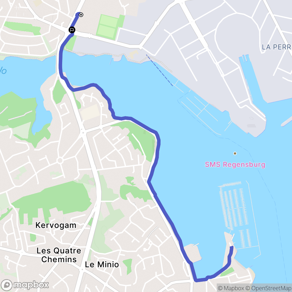 Lorient : carte du parcours de randonnée - France
