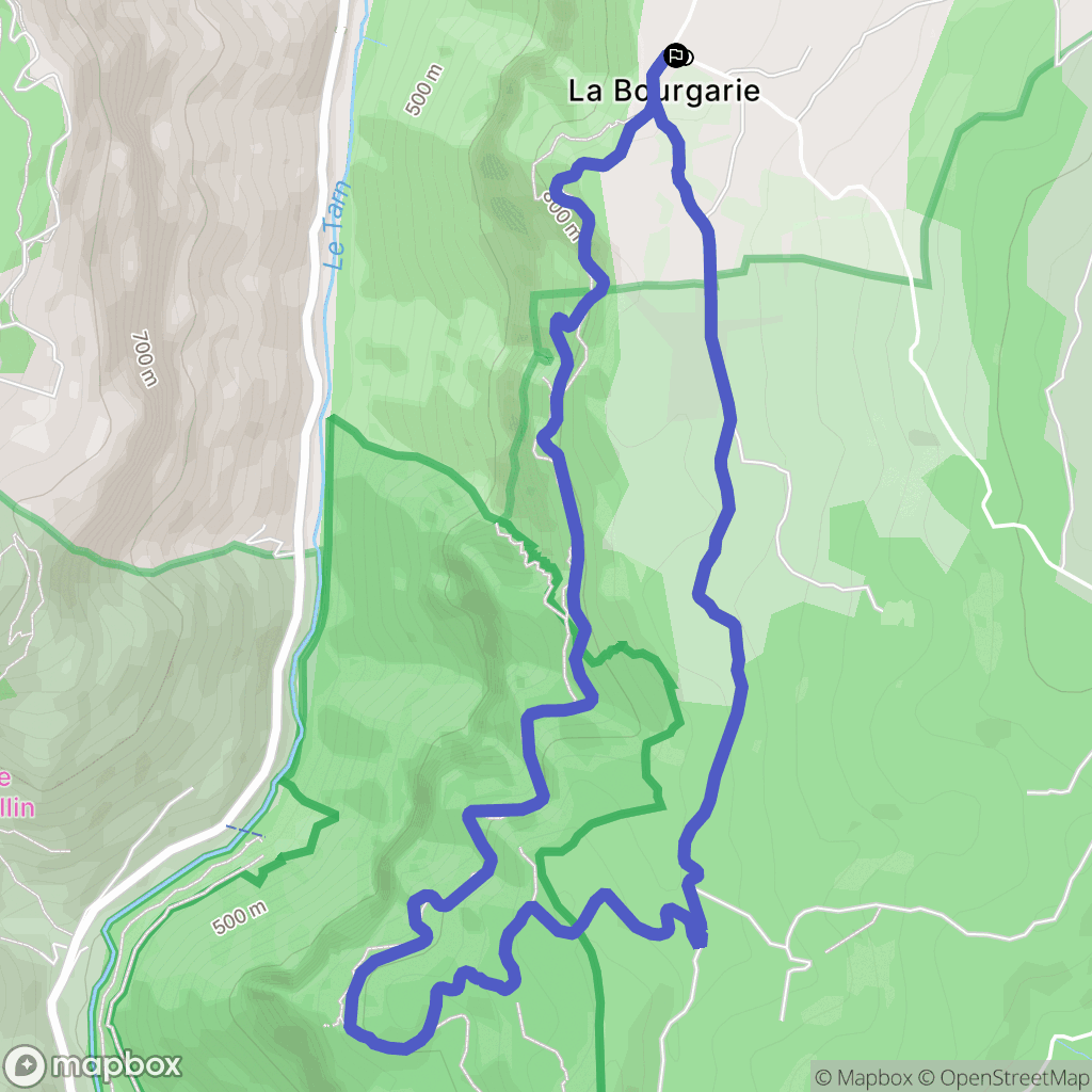 Saint-Pierre-des-Tripiers : carte du parcours de randonnée - France