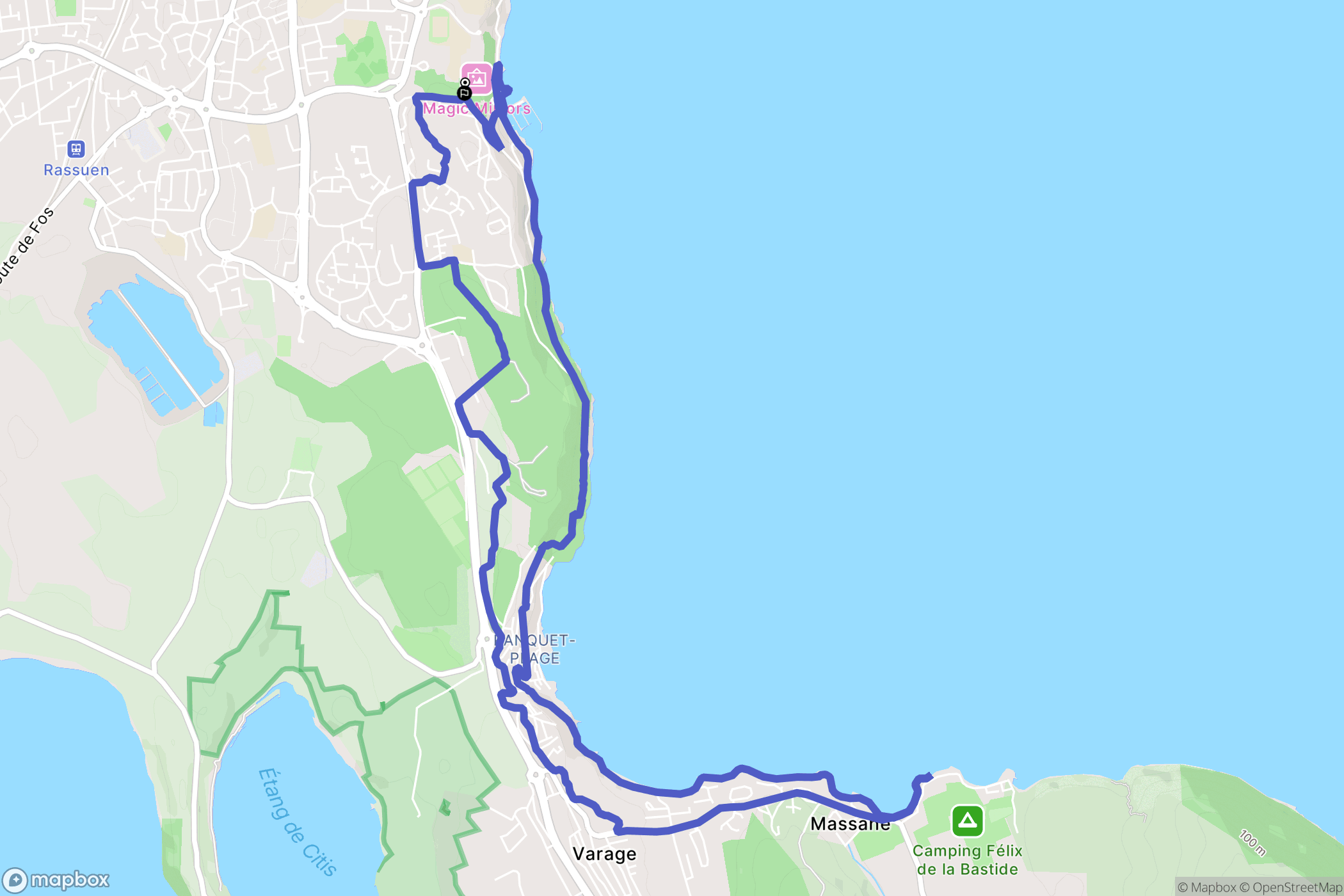 Istres : carte du parcours de randonnée - France