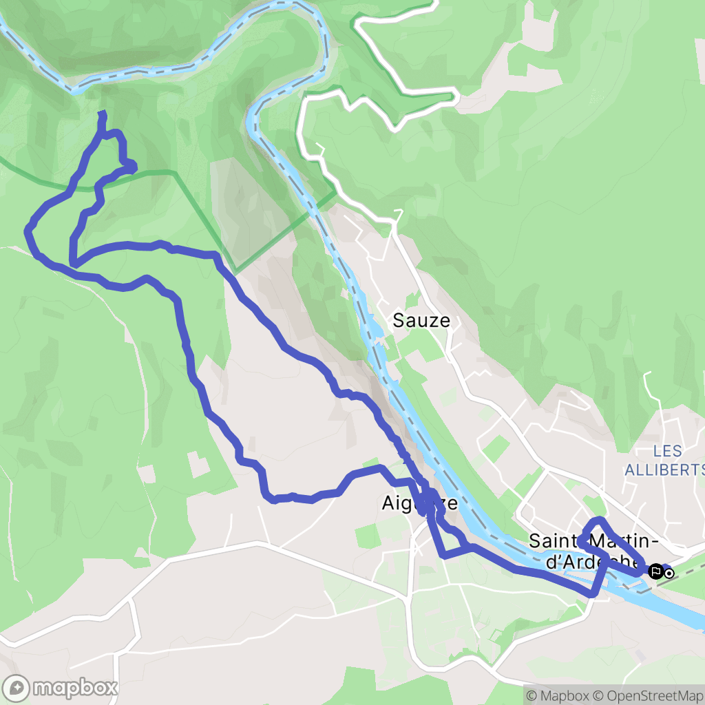 Saint-Martin-d'Ardèche : carte du parcours de randonnée - France