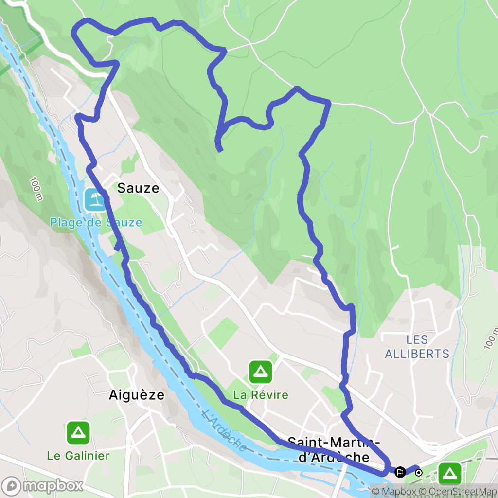 Saint-Martin-d'Ardèche : carte du parcours de randonnée - France