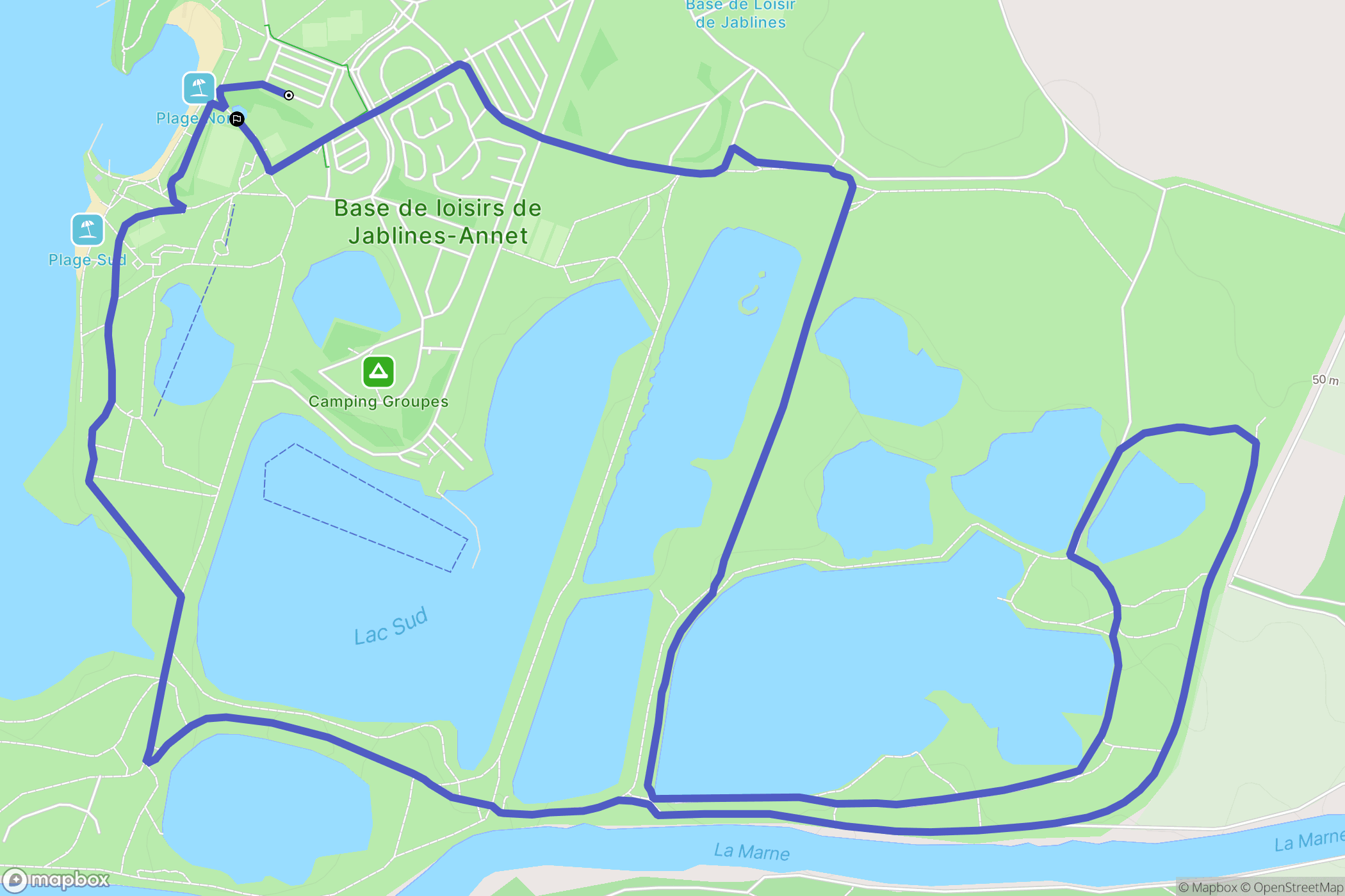 Jablines : carte du parcours de randonnée - France