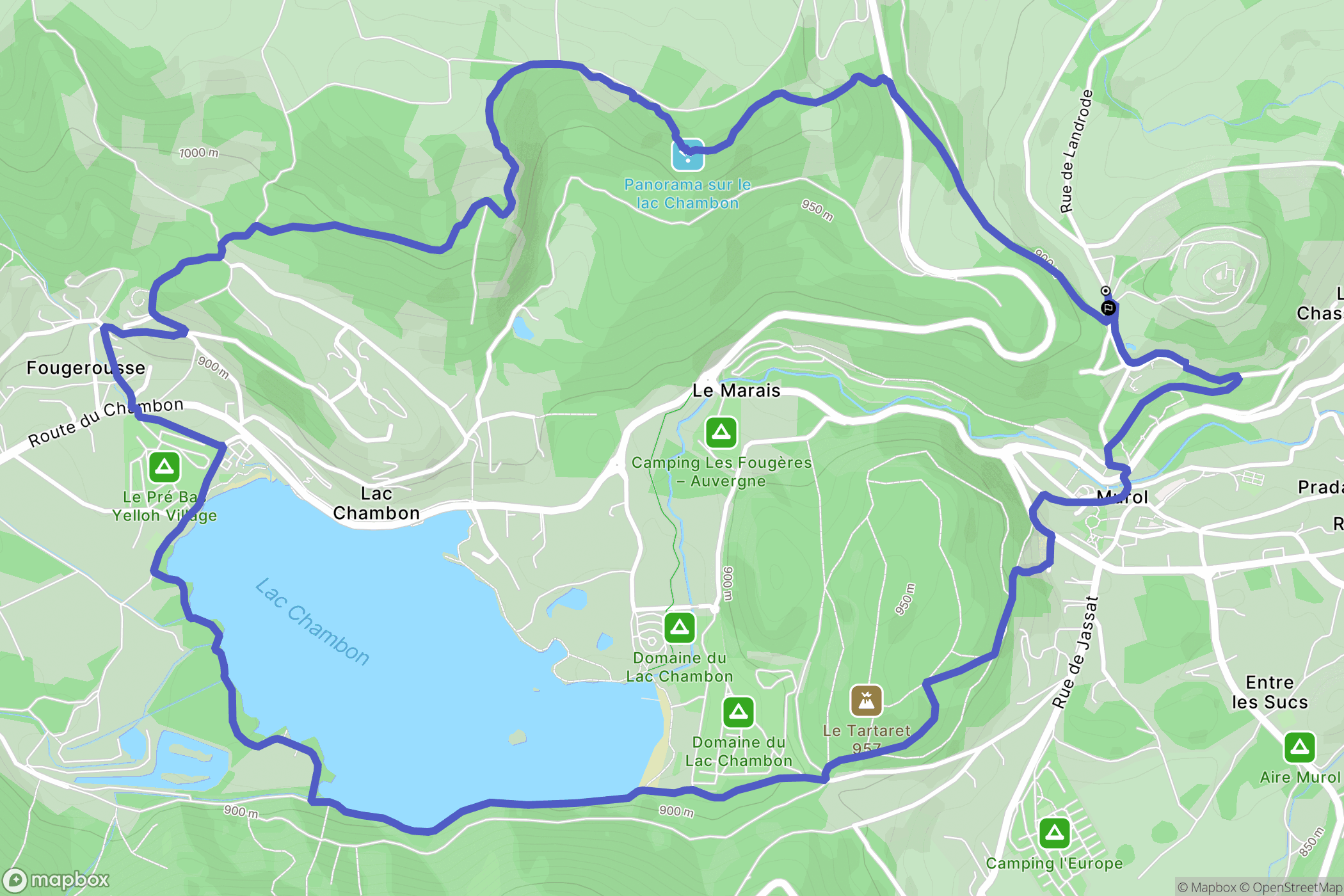 Murol : carte du parcours de randonnée - France