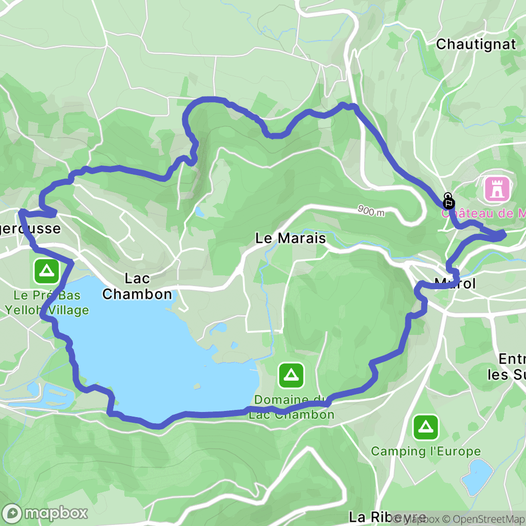 Murol : carte du parcours de randonnée - France