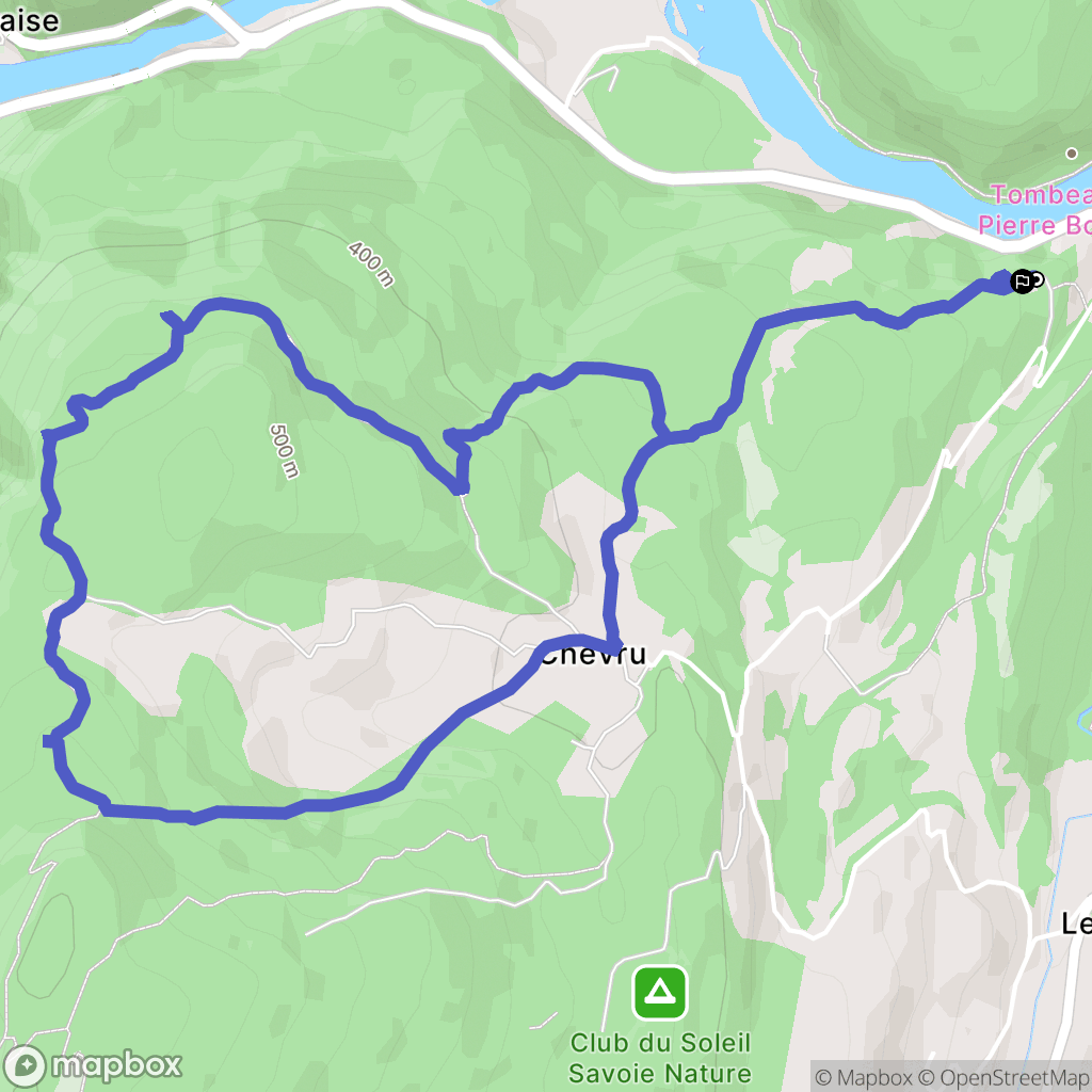 Yenne : carte du parcours de randonnée - France