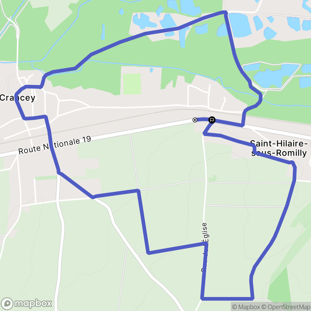 Saint-Hilaire-sous-Romilly : carte du parcours de randonnée - France