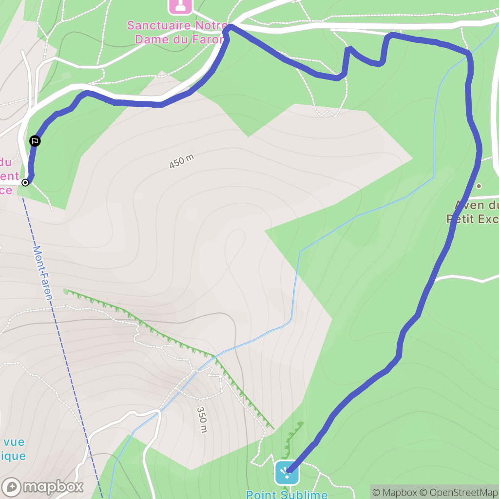Toulon : carte du parcours de randonnée - France