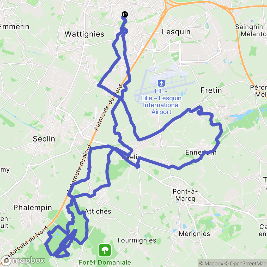 Faches-Thumesnil : carte du parcours de randonnée - France