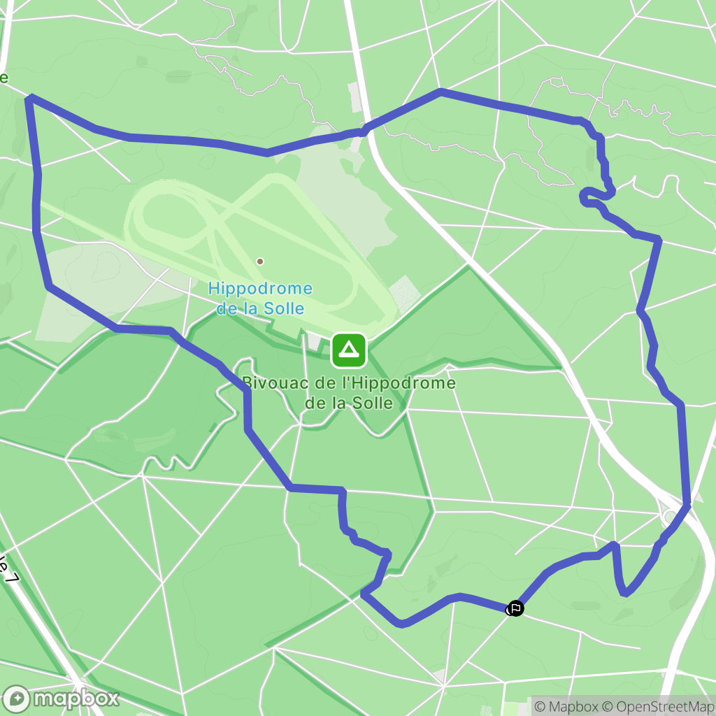 Fontainebleau : carte du parcours de randonnée - France