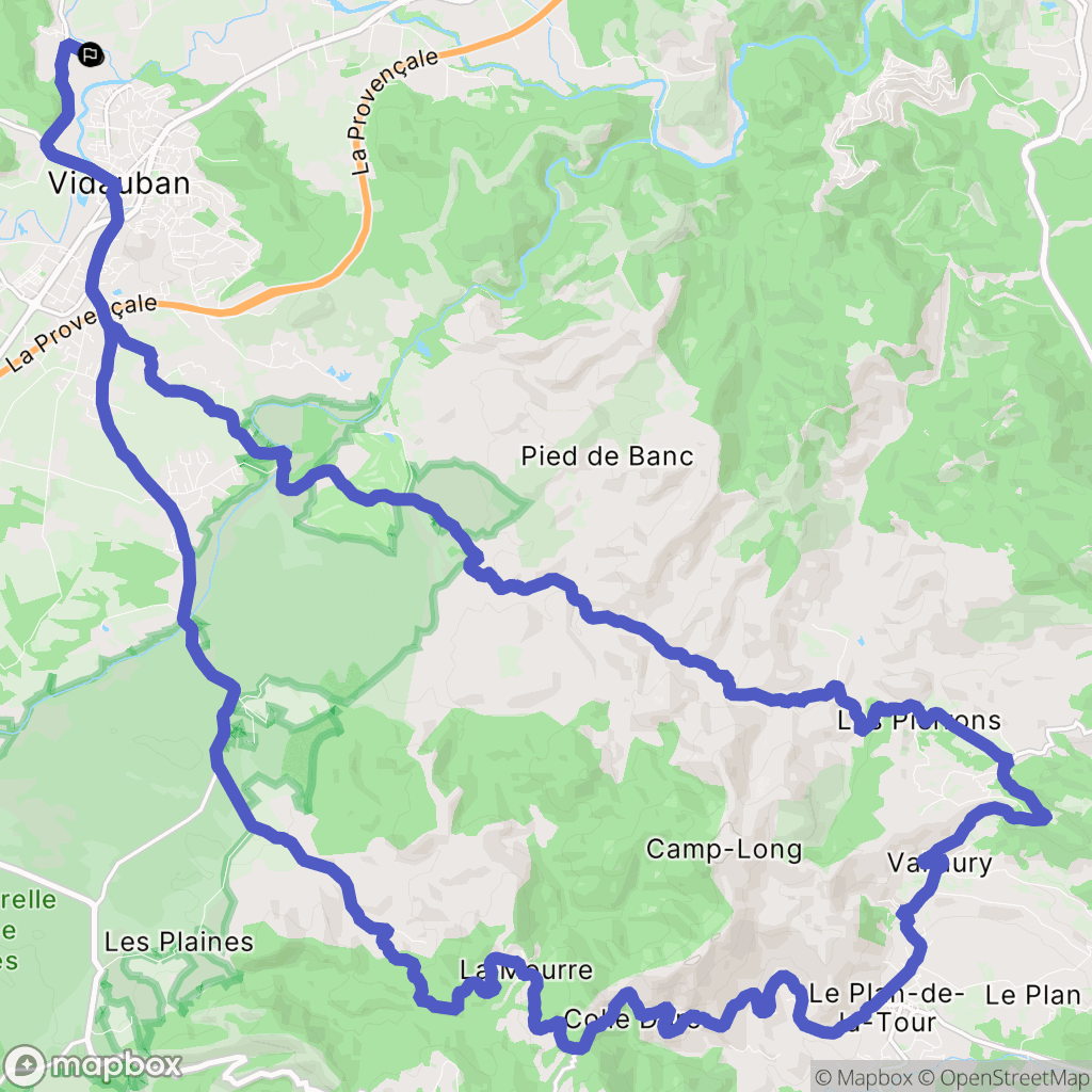 Taradeau : carte du parcours de randonnée - France