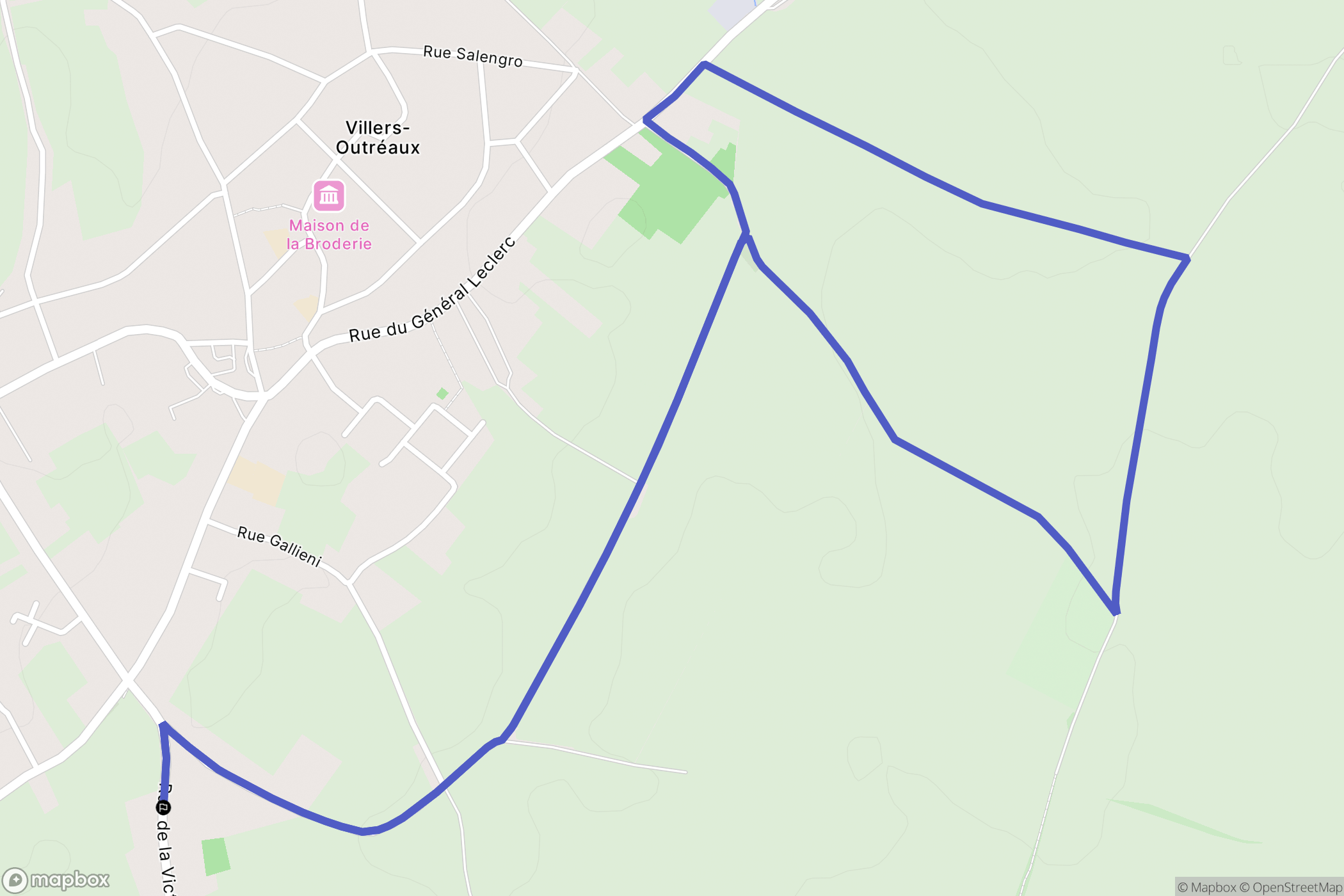 Villers-Outréaux : carte du parcours de randonnée - France