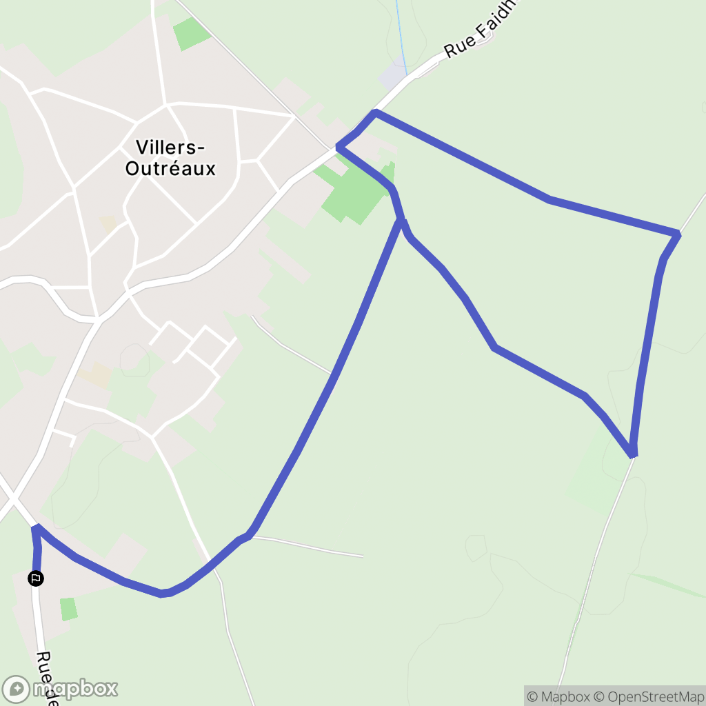 Villers-Outréaux : carte du parcours de randonnée - France