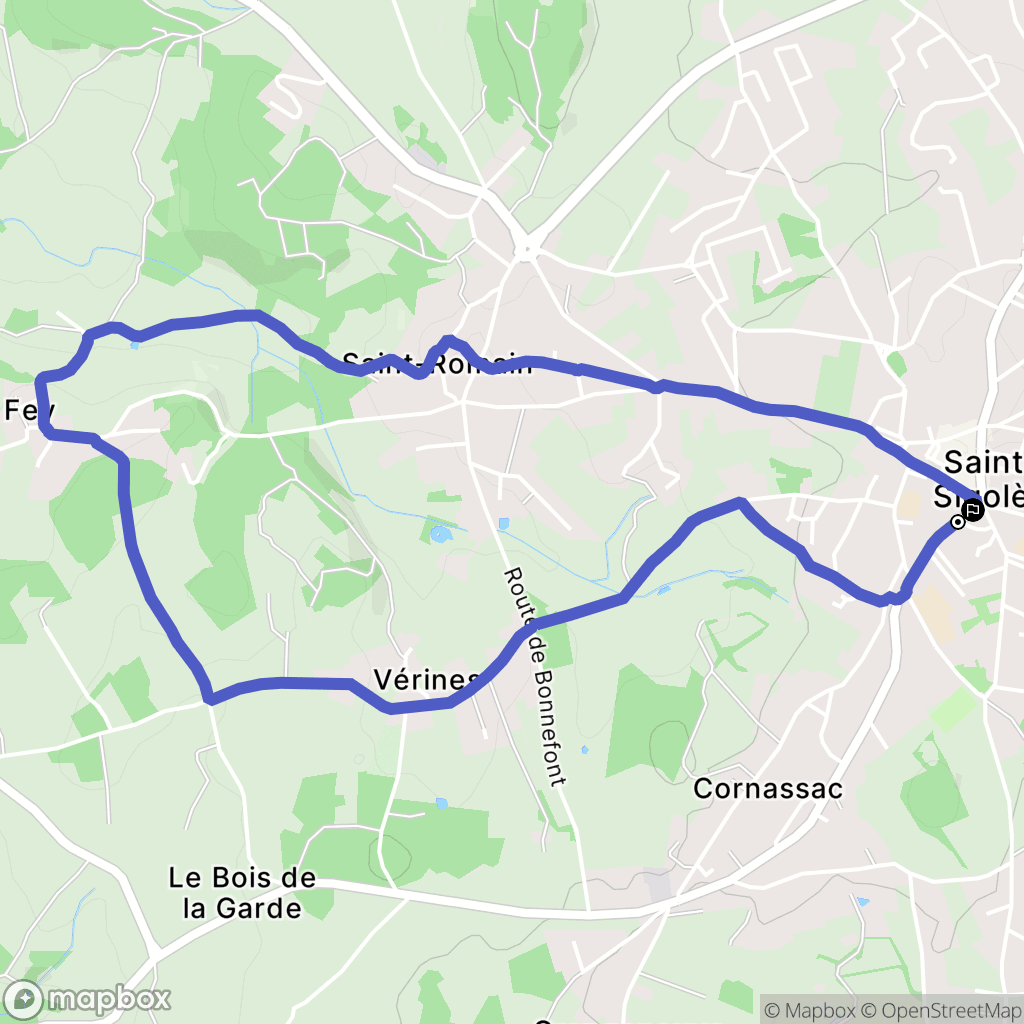 Sainte-Sigolène : carte du parcours de randonnée - France