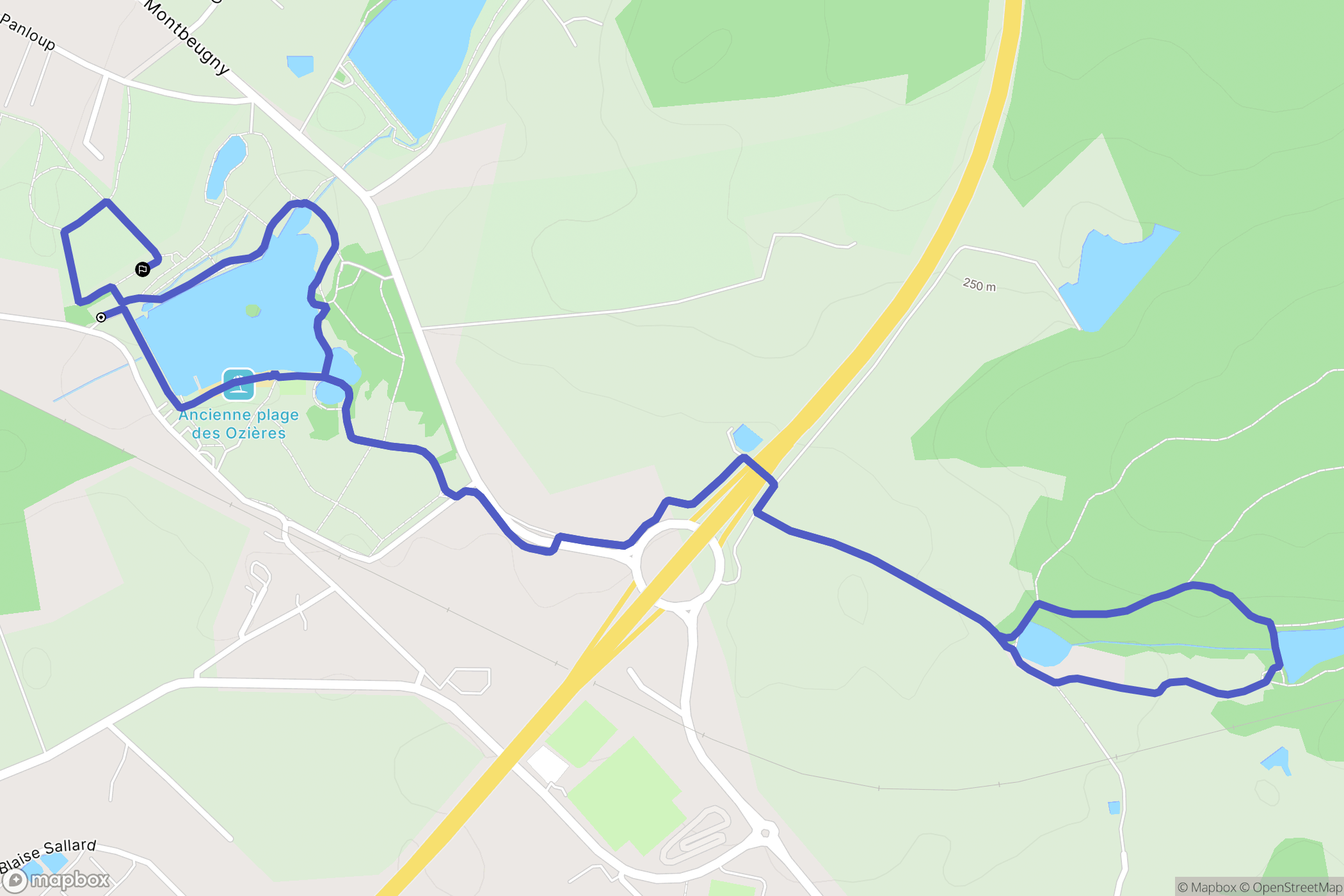 Yzeure : carte du parcours de randonnée - France