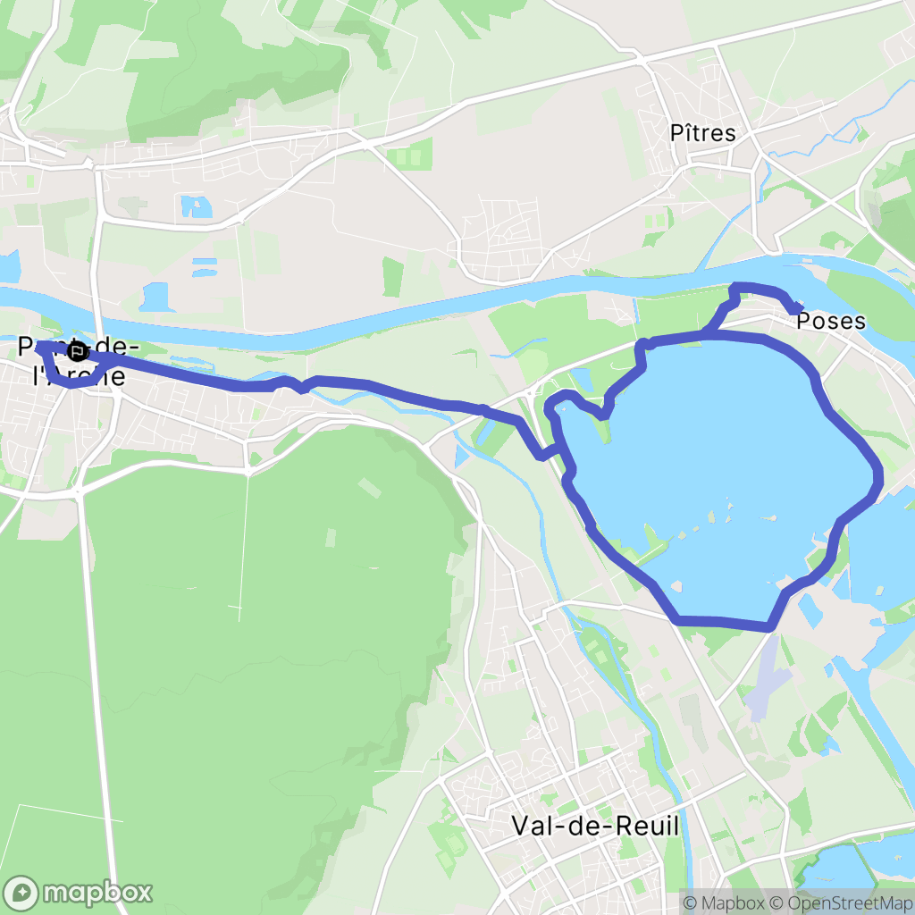 Pont-de-l'Arche : carte du parcours de randonnée - France