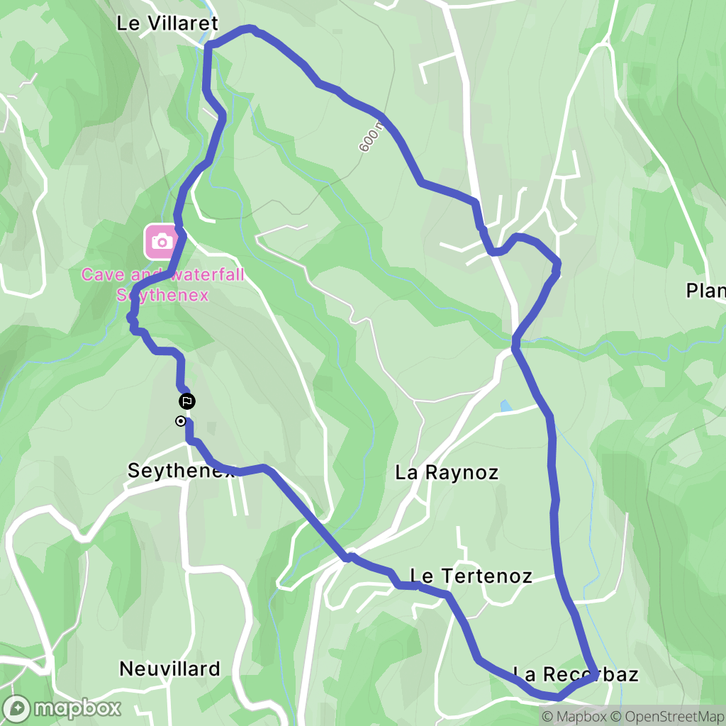 Faverges : carte du parcours de randonnée - France