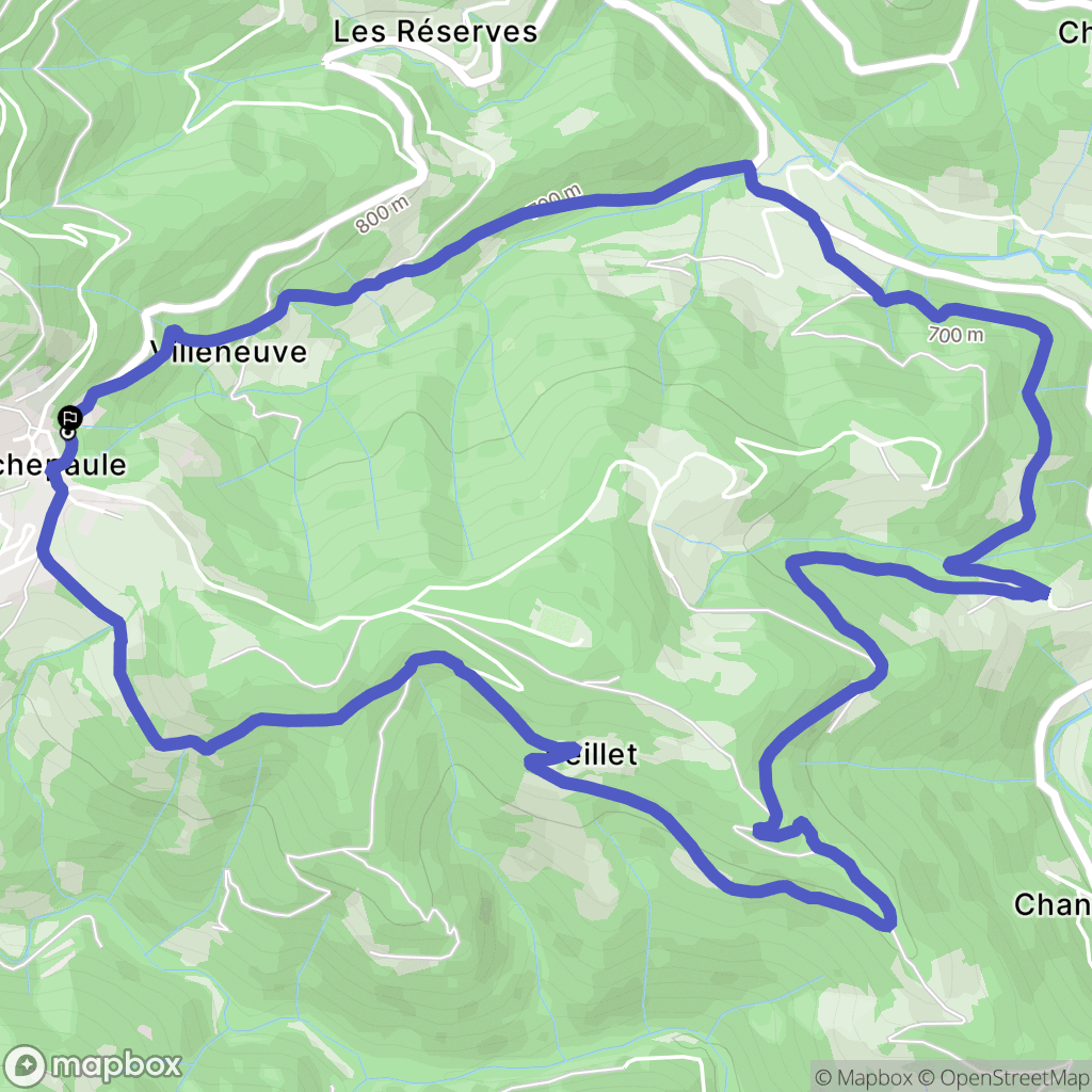 Rochepaule : carte du parcours de randonnée - France