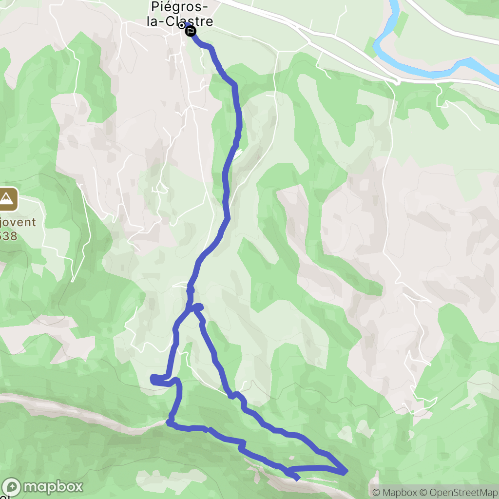 Piégros-la-Clastre : carte du parcours de randonnée - France