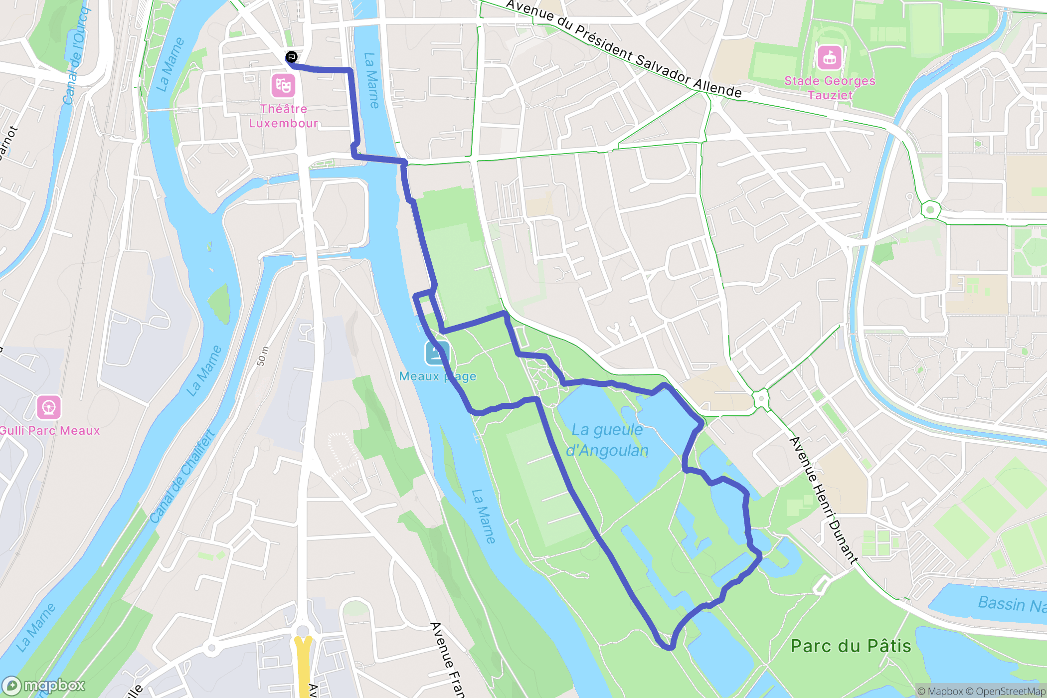 Meaux : carte du parcours de randonnée - France