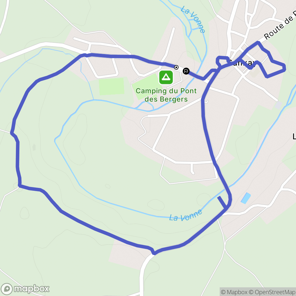 Sanxay : carte du parcours de randonnée - France