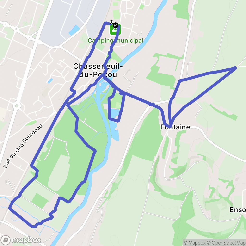 Chasseneuil-du-Poitou : carte du parcours de randonnée - France