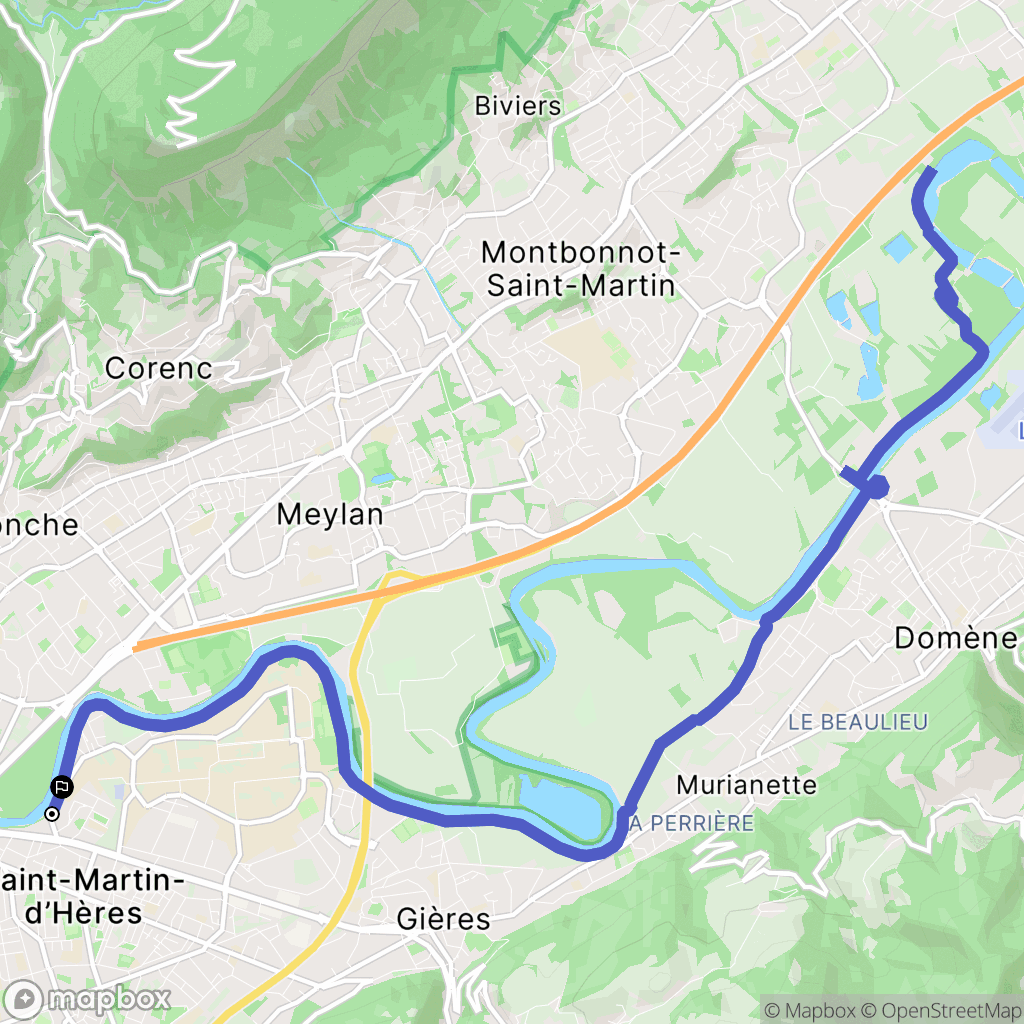 Saint-Martin-d'Hères : carte du parcours de randonnée - France