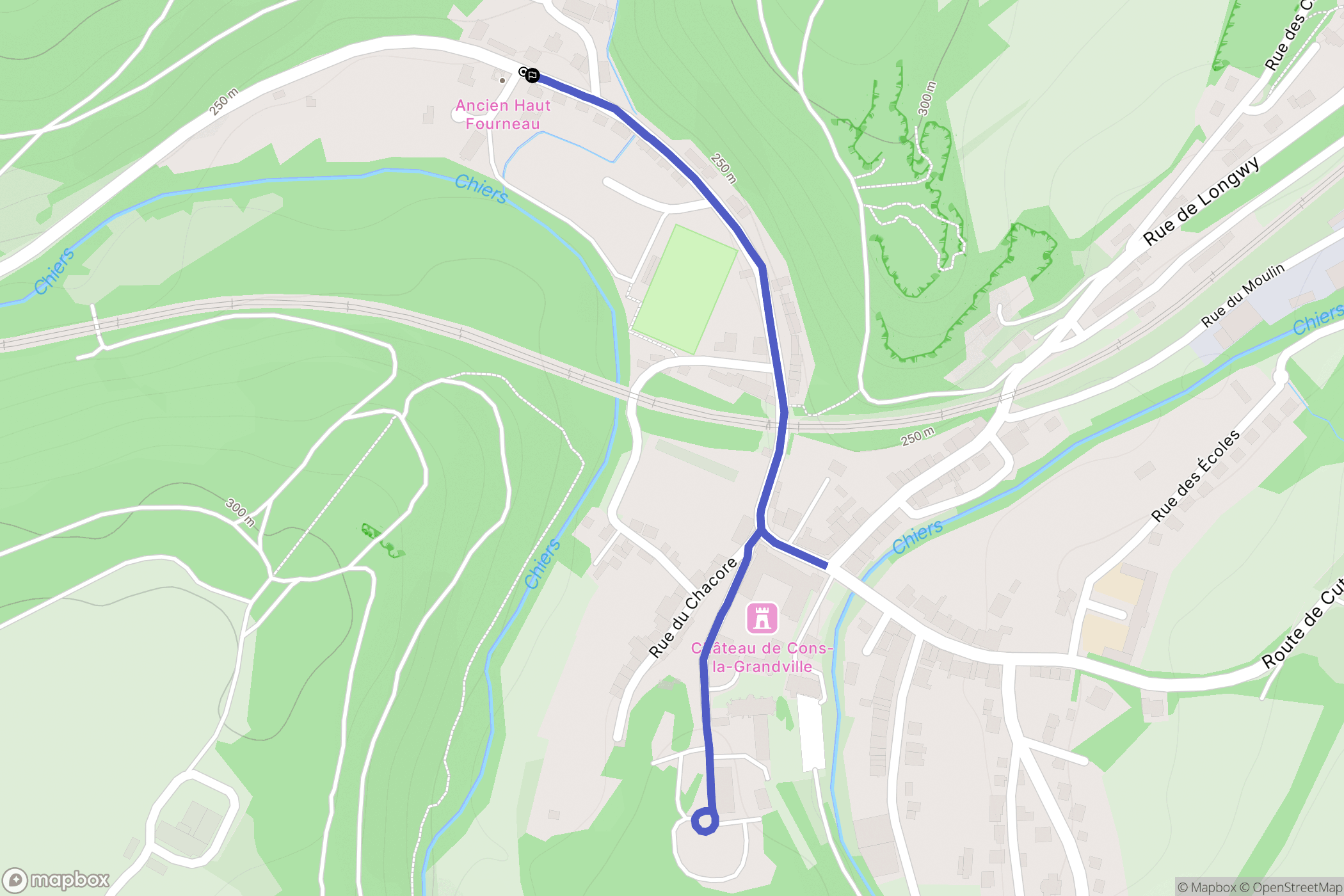 Cons-la-Grandville : carte du parcours de randonnée - France