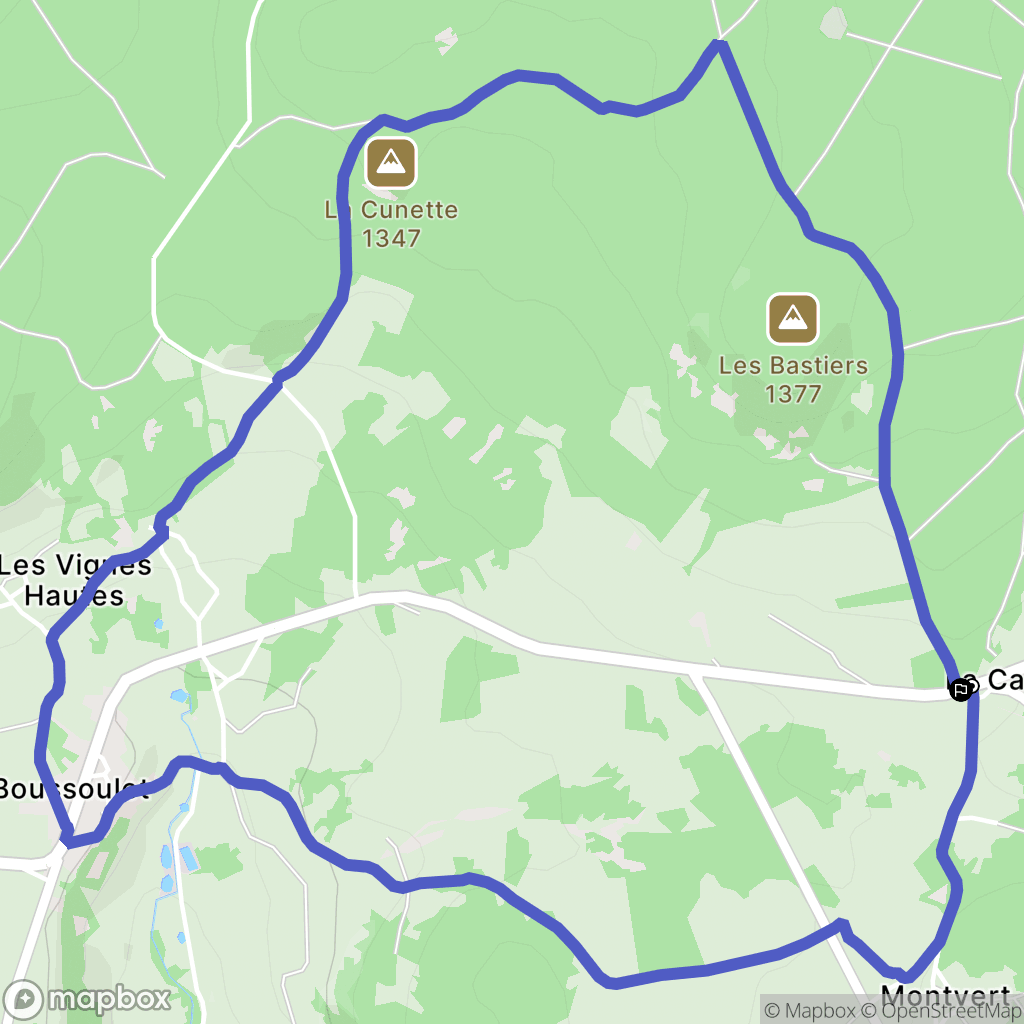 Champclause : carte du parcours de randonnée - France