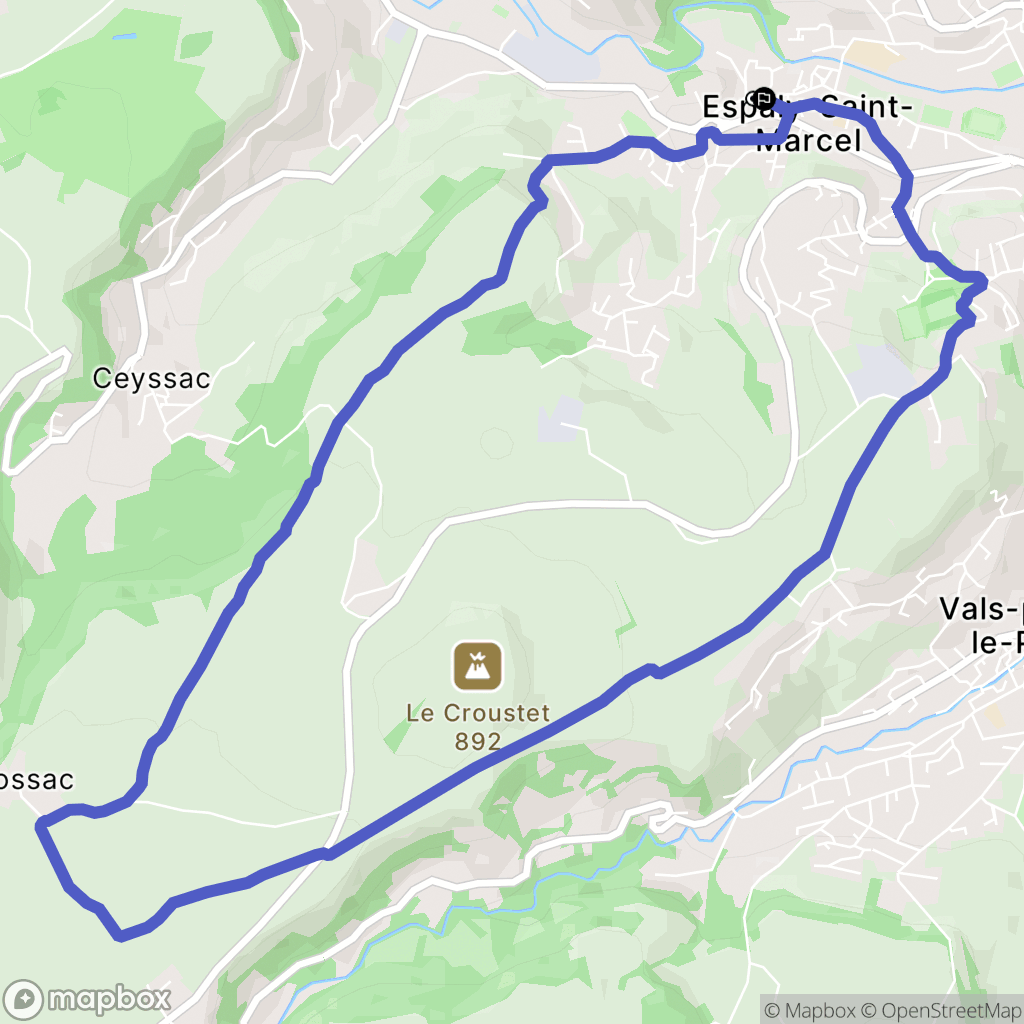 Espaly-Saint-Marcel : carte du parcours de randonnée - France