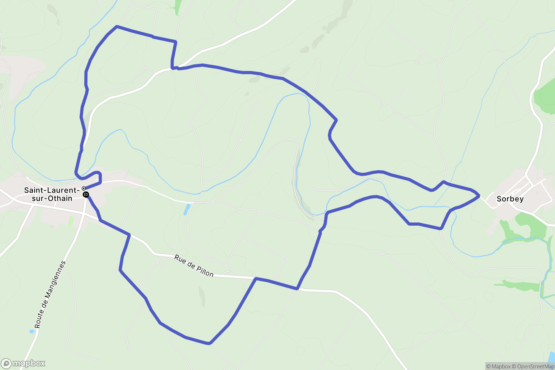 Saint-Laurent-sur-Othain : carte du parcours de randonnée - France