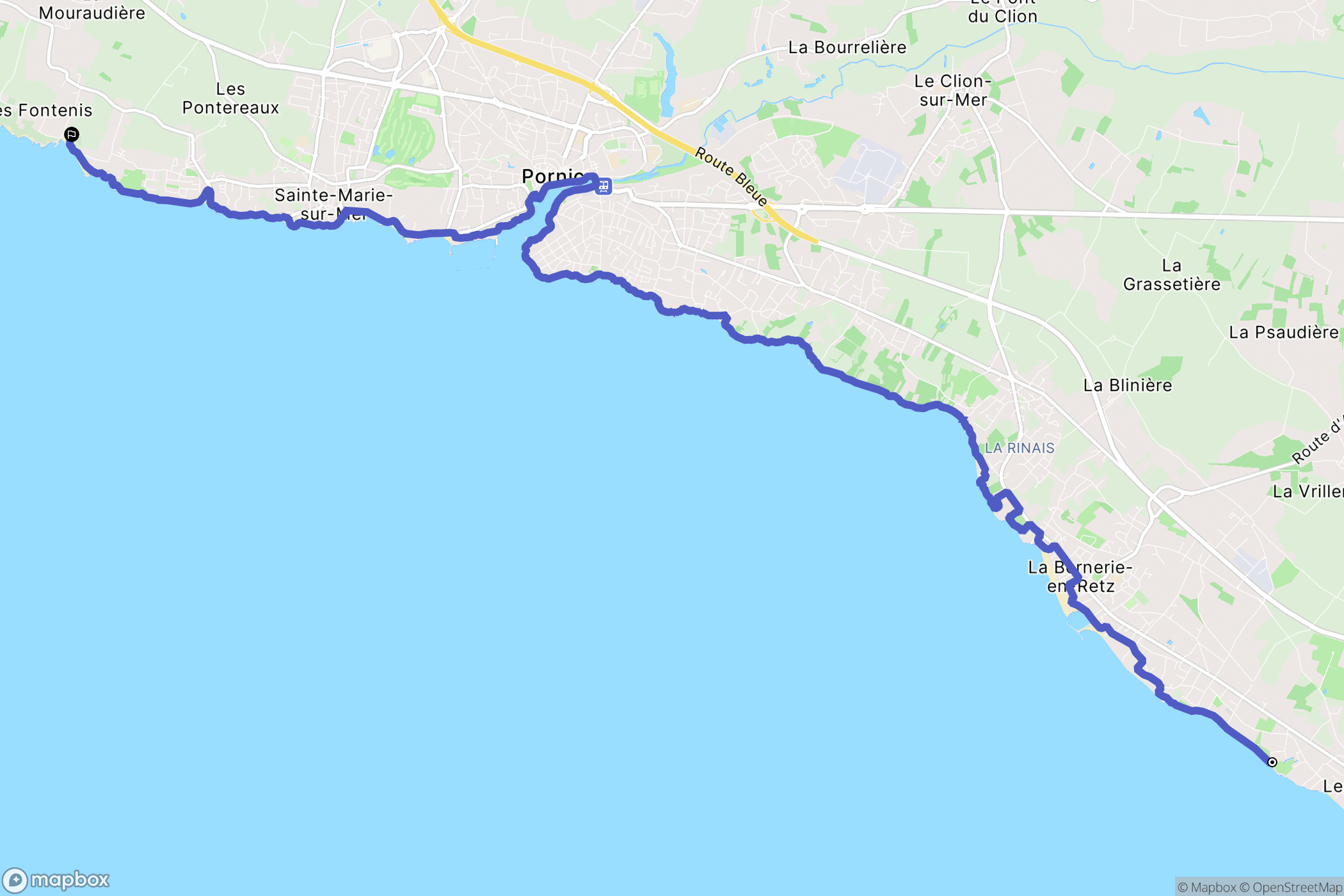 Les Moutiers en Retz : carte du parcours de randonnée - France