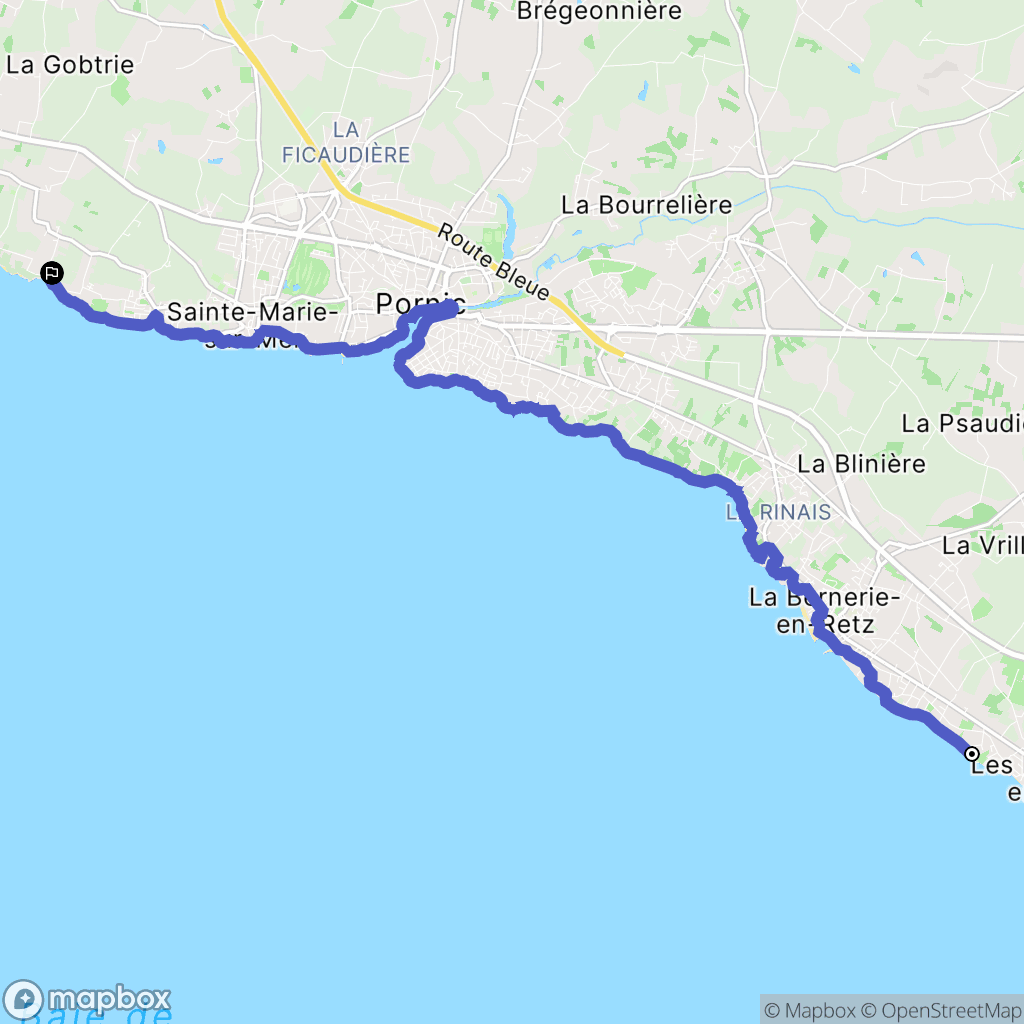 Les Moutiers en Retz : carte du parcours de randonnée - France