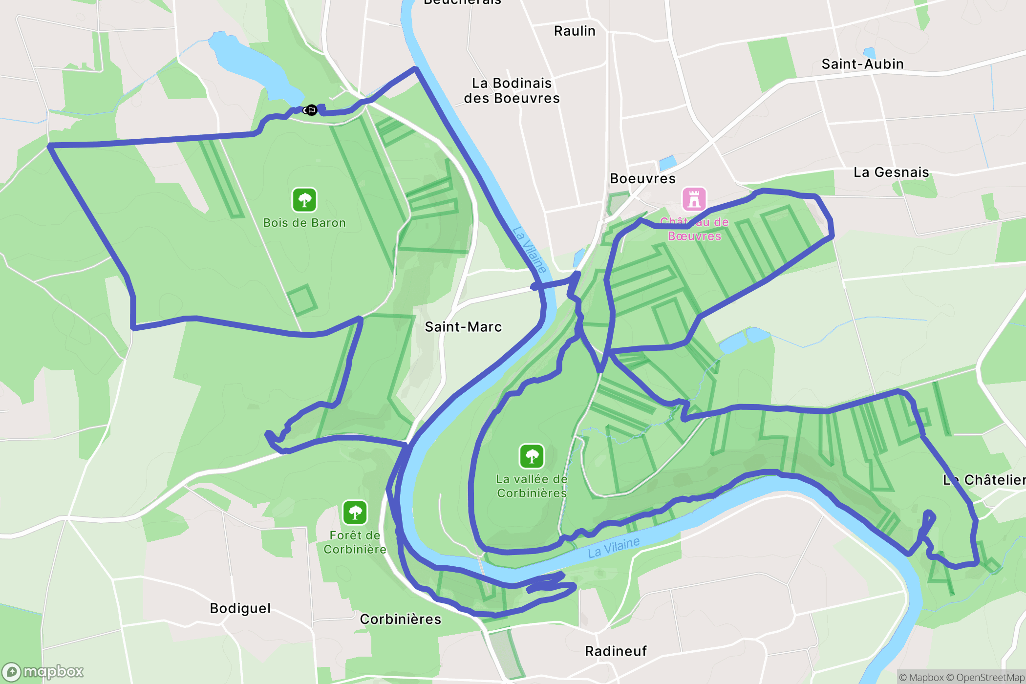 Guipry-Messac : carte du parcours de randonnée - France