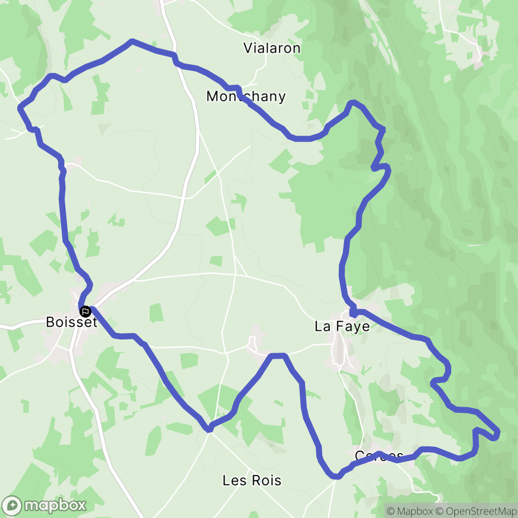 Boisset : carte du parcours de randonnée - France