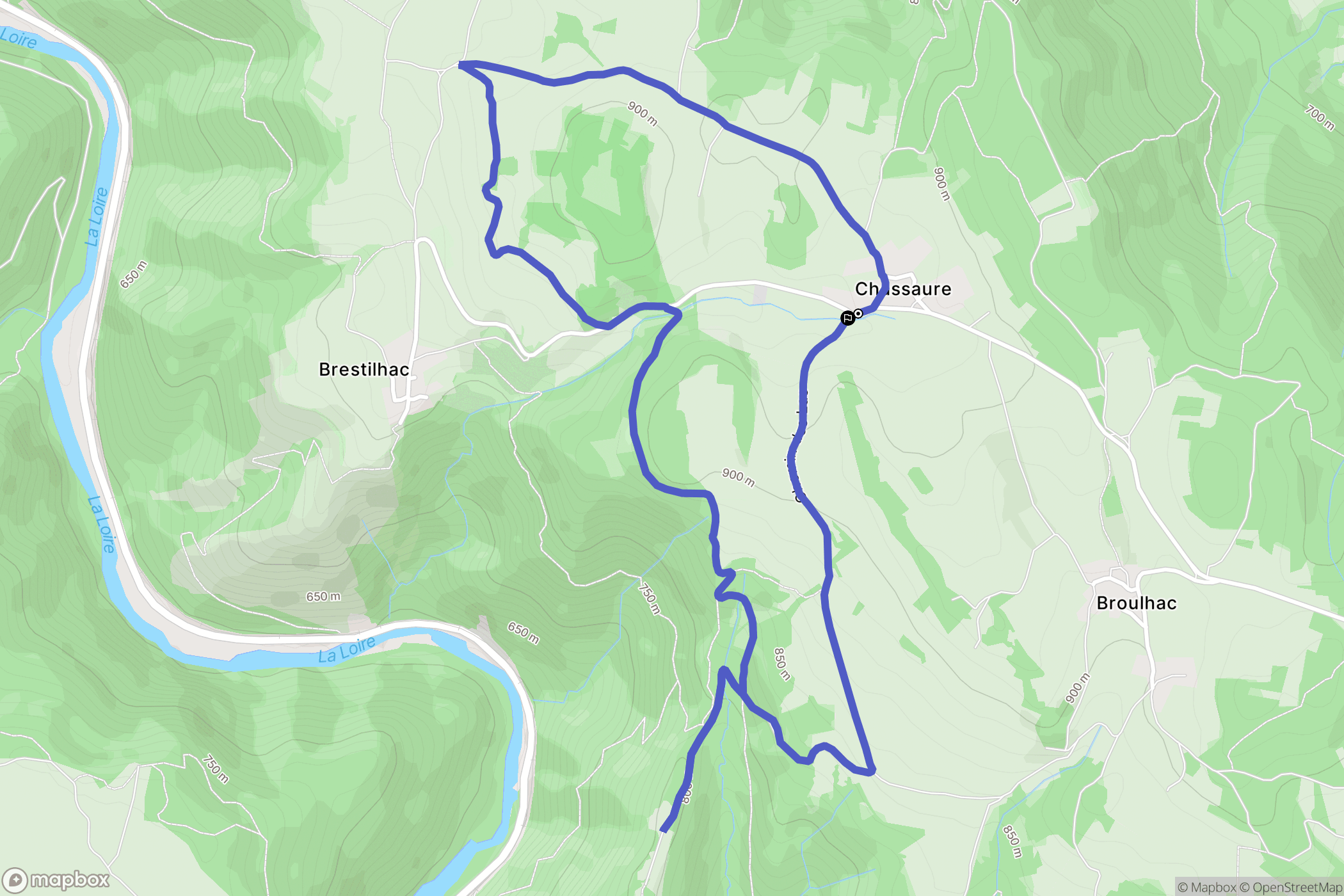 Chaspinhac : carte du parcours de randonnée - France