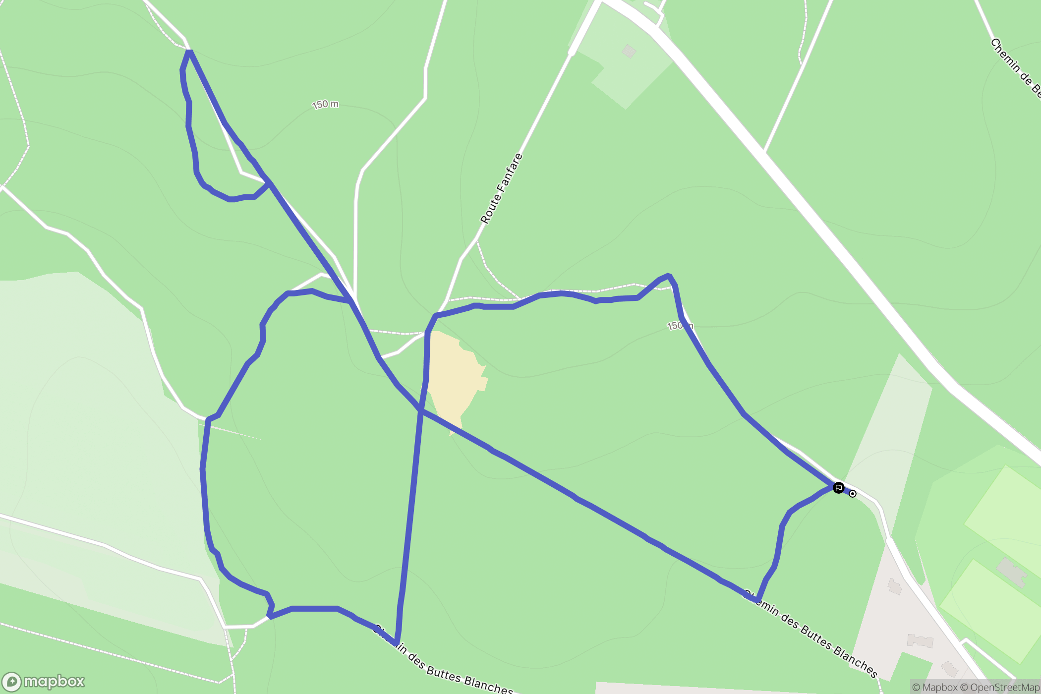 Dourdan : carte du parcours de randonnée - France